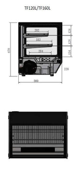 Countertop Square Cake Showcase 700mm Fridge - TF120L