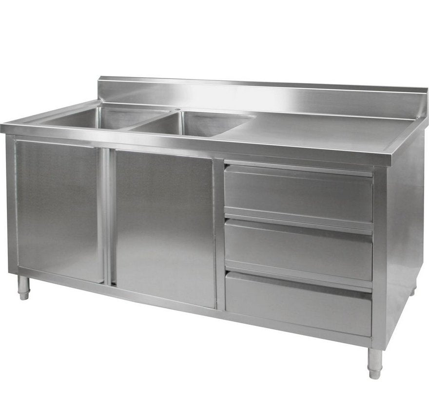 DSC-2400L-H KITCHEN TIDY CABINET WITH DOUBLE LEFT SINKS