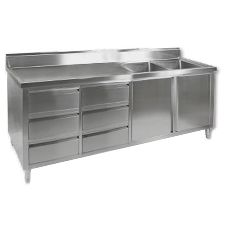 DSC-2400R-H KITCHEN TIDY CABINET WITH DOUBLE RIGHT SINKS