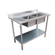 Economic 304 Grade SS Right Double Sink Bench 1800x700x900 with two 610x400x250 sinks 1800-7-DSBR