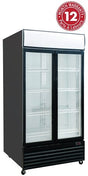 Exquisite DC1000PB Two Glass Doors Upright Display Refrigerator