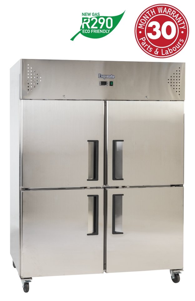 Exquisite GSC1412H Two Split Solid Doors Upright Fridge