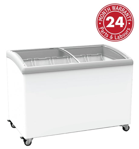 Exquisite SD400 Curved Glass Display Chest Freezer