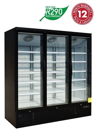 Exquisite SMC1500 Three Glass Door Upright Display Refrigerators