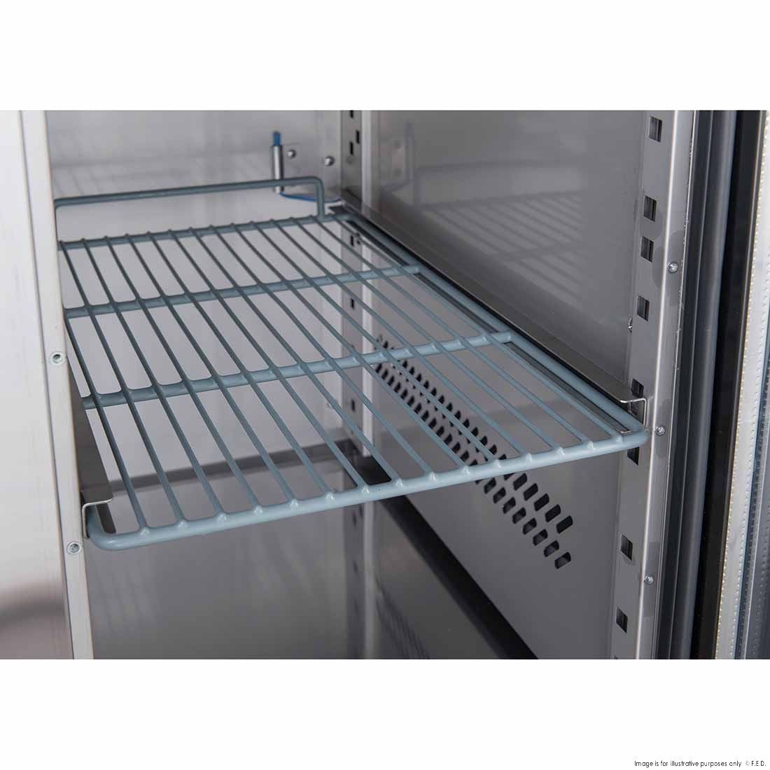 FED-X Three Glass Door Bench Fridge - XUB7C18G3V