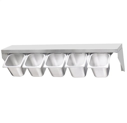 Gastronorm Pan Stainless Steel Wall shelf Rack - Hold's 7 x 1/6 Pans