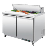 GD882-A Polar U-Series 2 Door Prep Counter Fridge 405Ltr