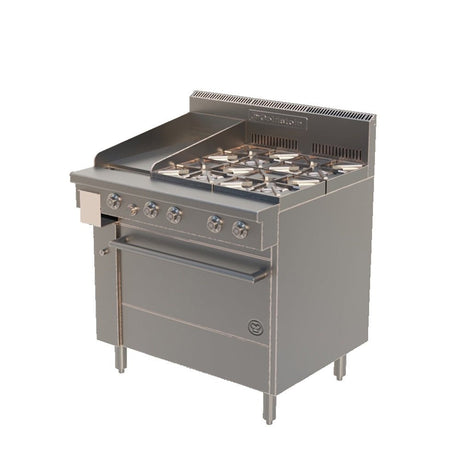 Goldstein 4 Burner stove top + 305mm Griddle with Static Oven PF12G428
