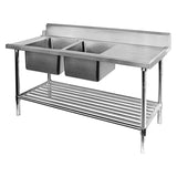 Left Inlet Double Sink Dishwasher Bench DSBD7-1800L/A