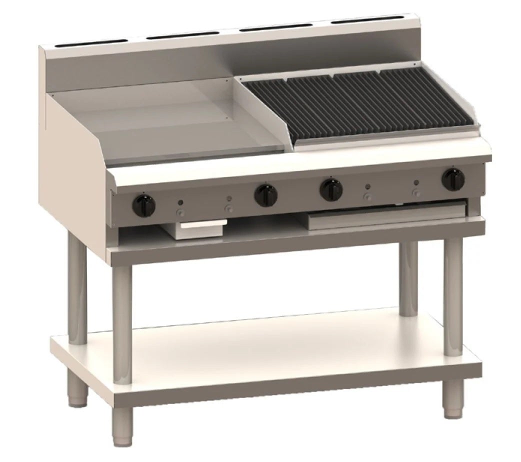 Luus CS-9P3C 900mm Grill, 300mm Chargrill & Shelf Professional Series