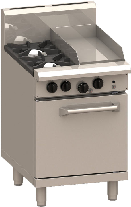 LUUS RS-2B3P – 600mm Professional Oven, 2 Burners & 300mm Grill