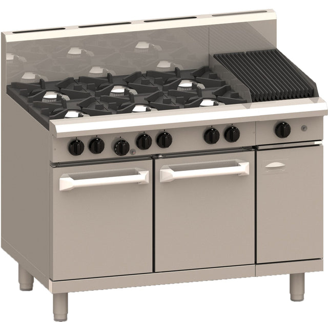 Luus RS-6B3C 1200mm Oven with 6 Burners & 300mm Chargrill Professional Series
