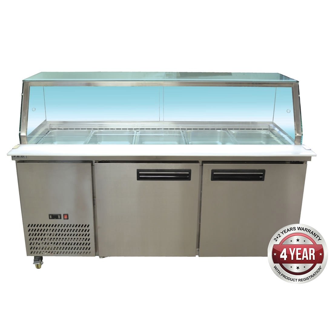 PG180FA-YG Cold Salad & Noodle Bar 5x1/1 GN Pans