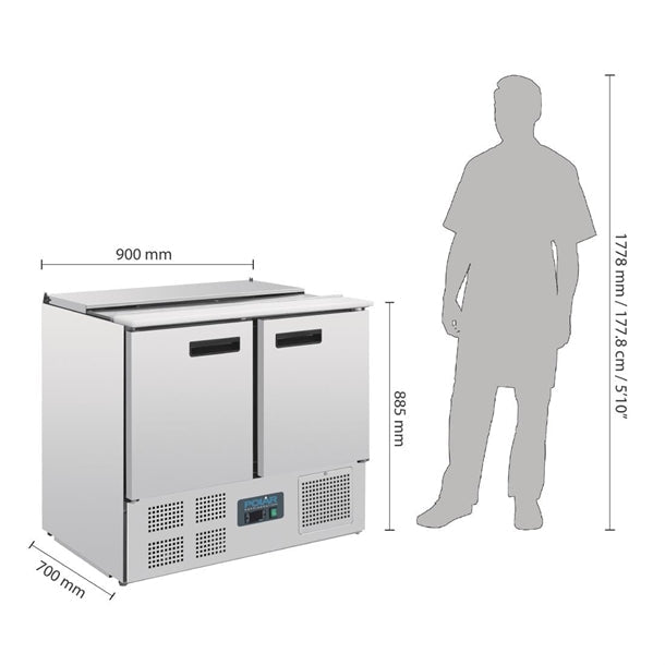 Polar G-Series Saladette Counter Prep Fridge 240Ltr G606-A