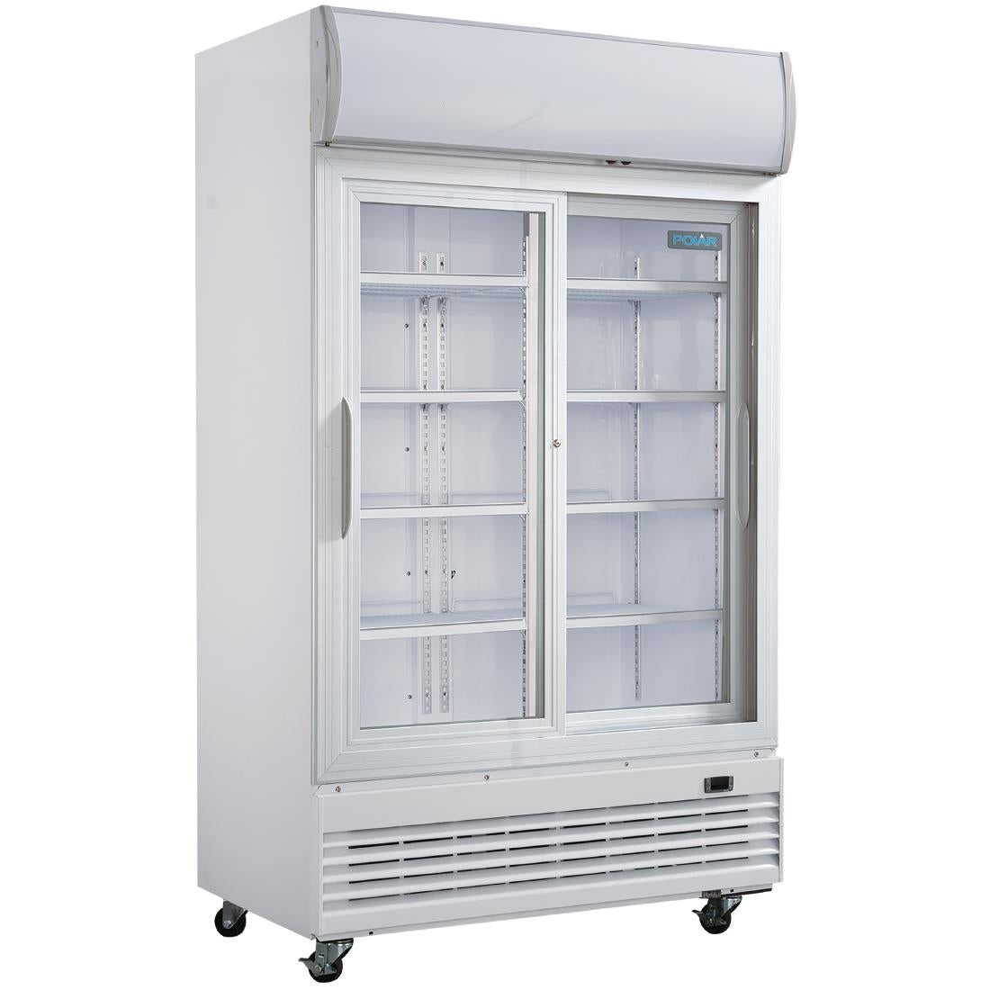 Polar G-Series Sliding Door Upright Display Cooler with Light Box 950Ltr