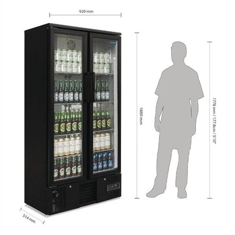 Polar G-Series Upright Back Bar Cooler with Hinged Doors 490Ltr GJ449-A