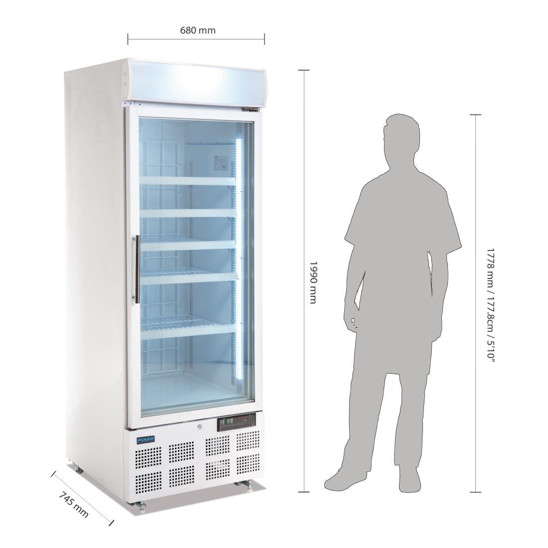 Polar G-Series Upright Display Freezer White 412Ltr GH506-A