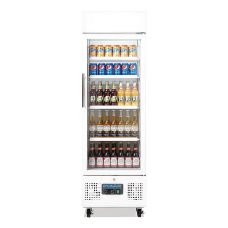 Polar G-Series Upright Display Fridge White 218Ltr DM075-A