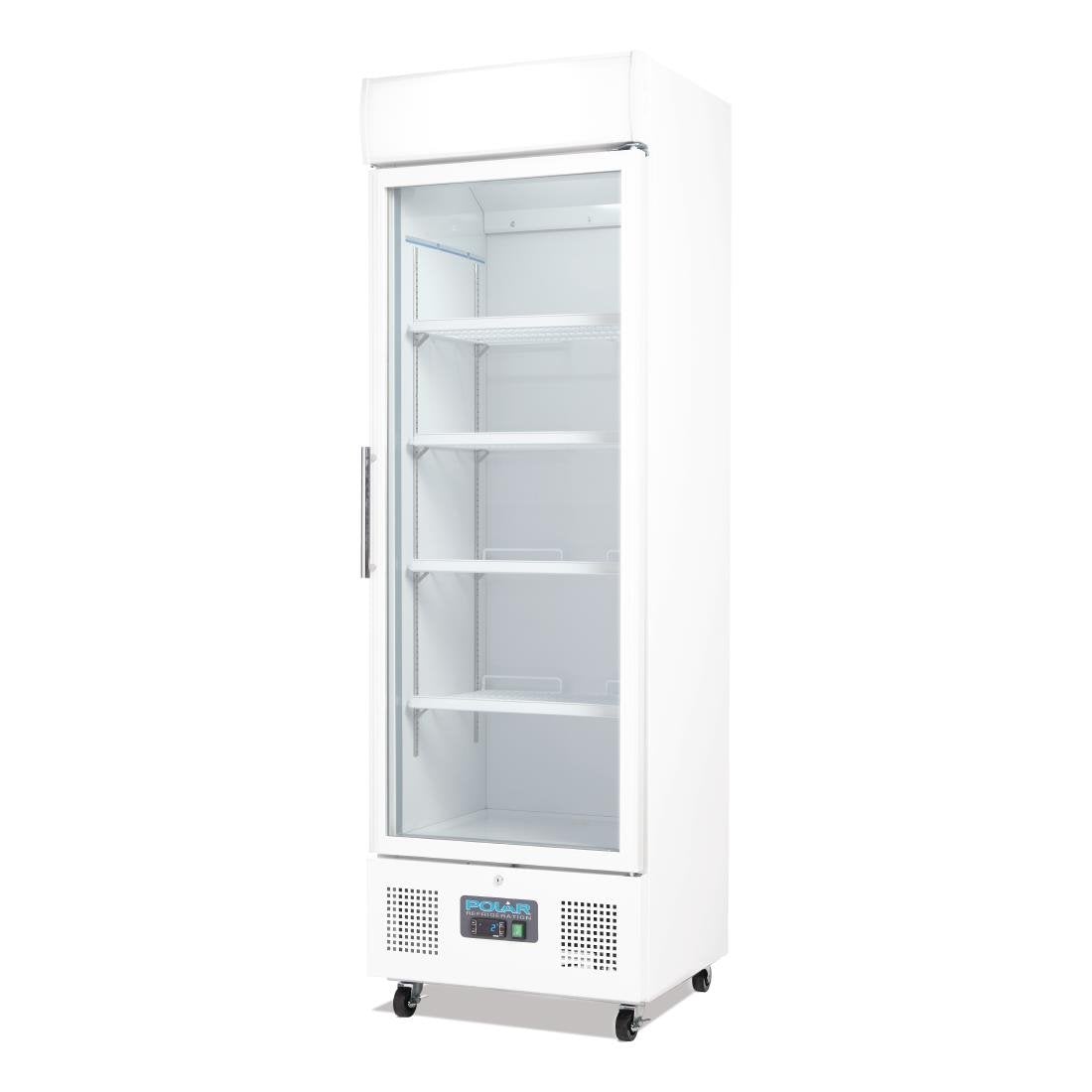 Polar G-Series Upright Display Fridge White 350Ltr DM076-A