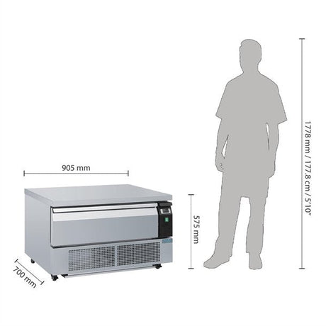 Polar U-Series Single Drawer Counter Fridge Freezer 2xGN DA994-A