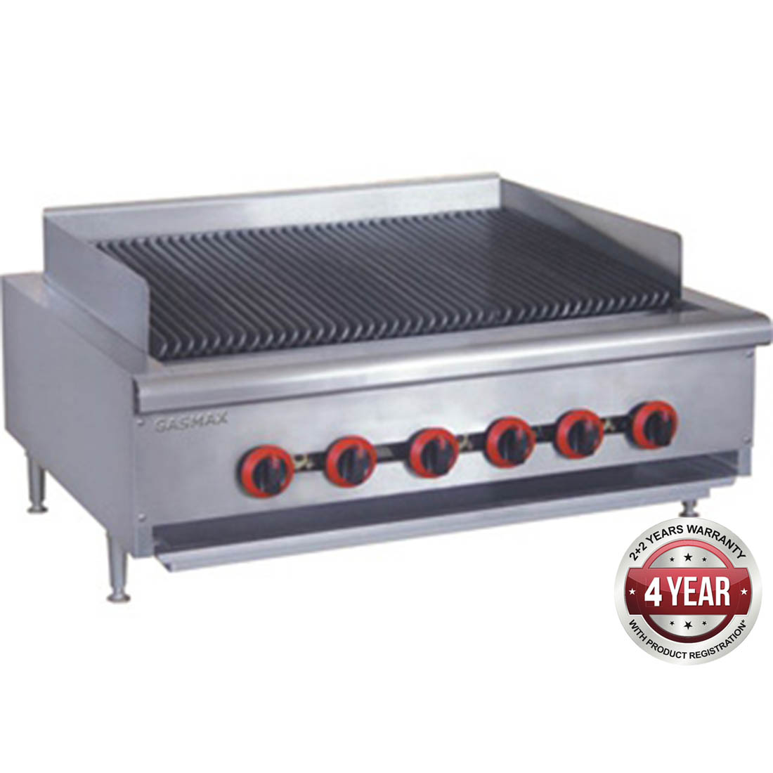 QR-36E Natural Gas 6 Burner Char Grill Top