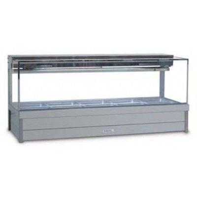 Roband Square Glass Refrigerated Display Bar - Piped and Foamed only (no motor), 12 pans