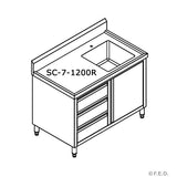 SC-7-1200R-H CABINET WITH RIGHT SINK