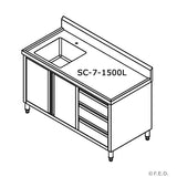 SC-7-1500L-H CABINET WITH LEFT SINK