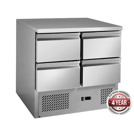 Stainless steel 4 Drawers Benchtop Fridge - GNS900-4D