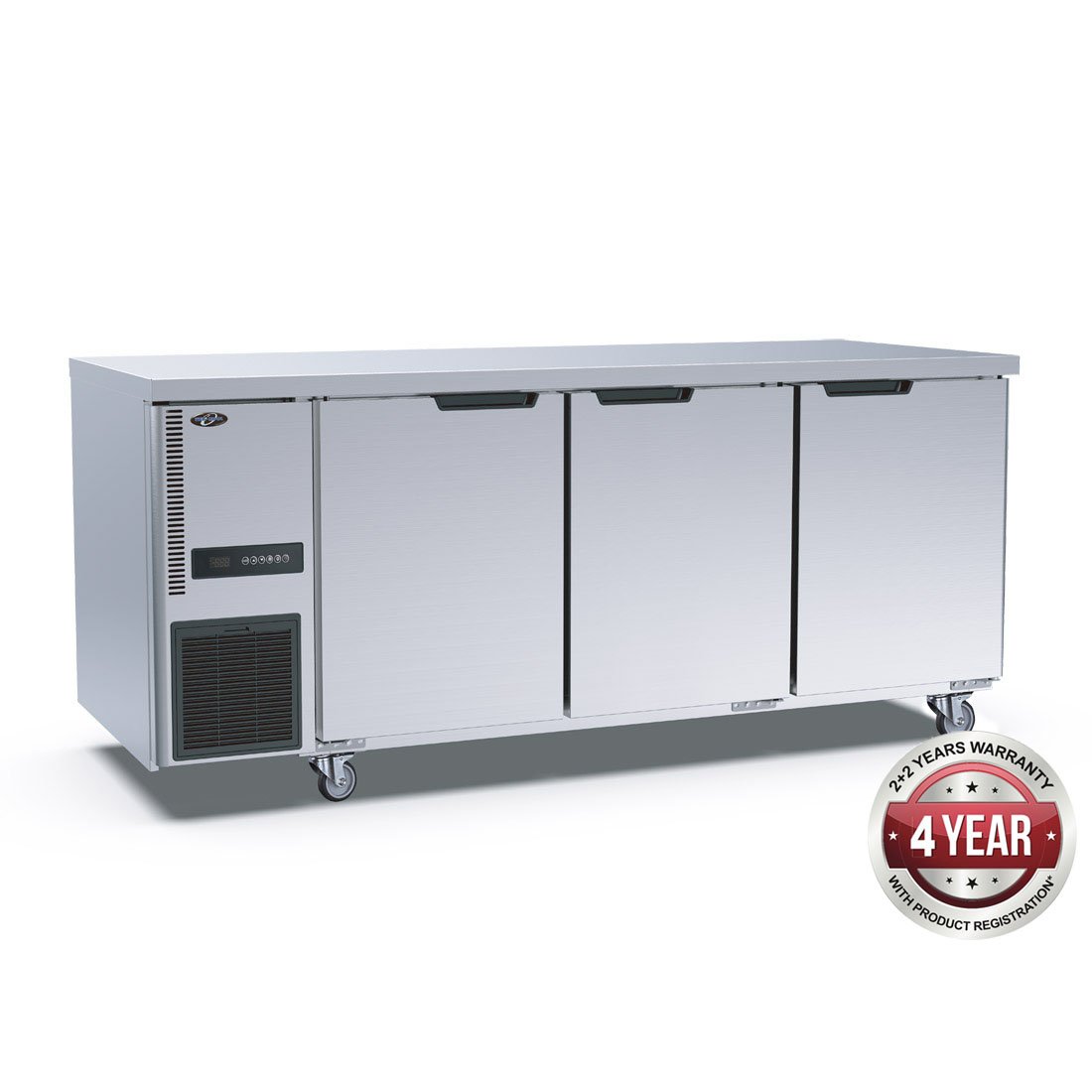 Stainless Steel Triple Door Workbench Fridge - TS1800TN-3D