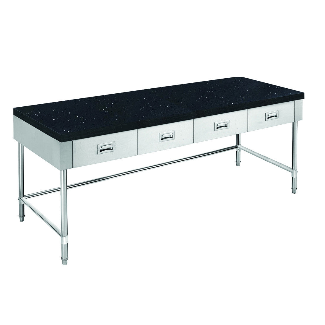 SWBD-7-1800-LS S/S Kitchen Tidy Cabinet with Drawers & Stone Top & U Shape Brace - 700mm Deep