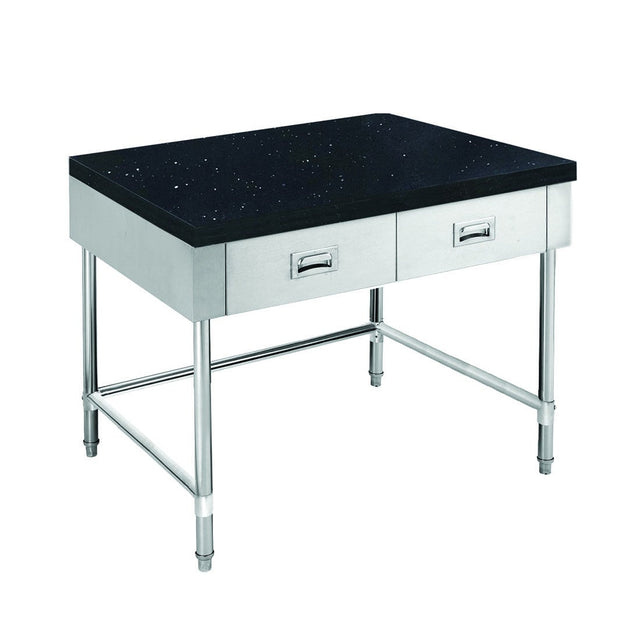 SWBD-7-0900-LS S/S Kitchen Tidy Cabinet with Drawers & Stone Top U Shape Brace - 700mm Deep