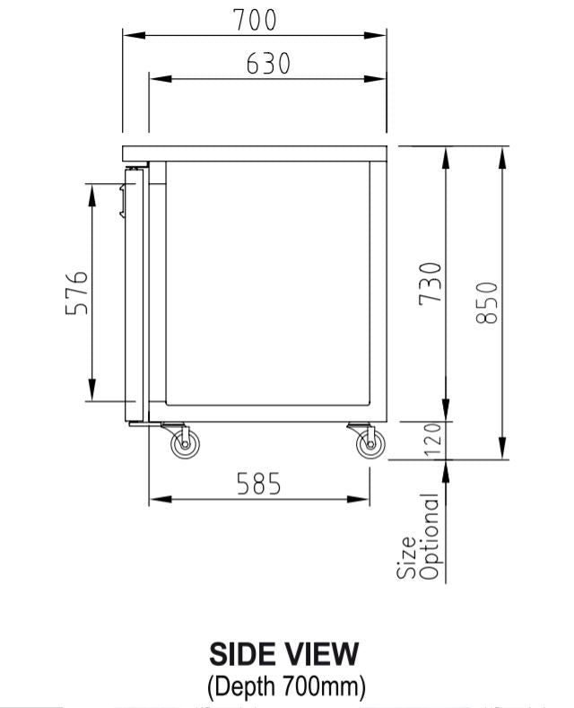 Turbo Air KGR18-3(600) Fridge Undercounter Glass Door