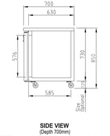 Turbo Air KGR18-3(600) Fridge Undercounter Glass Door