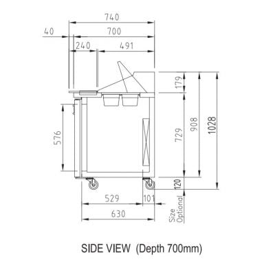 Turbo Air KHR9-1 Salad Side Prep Table Hood Lid