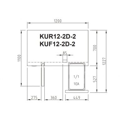 Turbo Air KUF12-2D-2 Undercounter 1 Door 2 Drawer Freezer