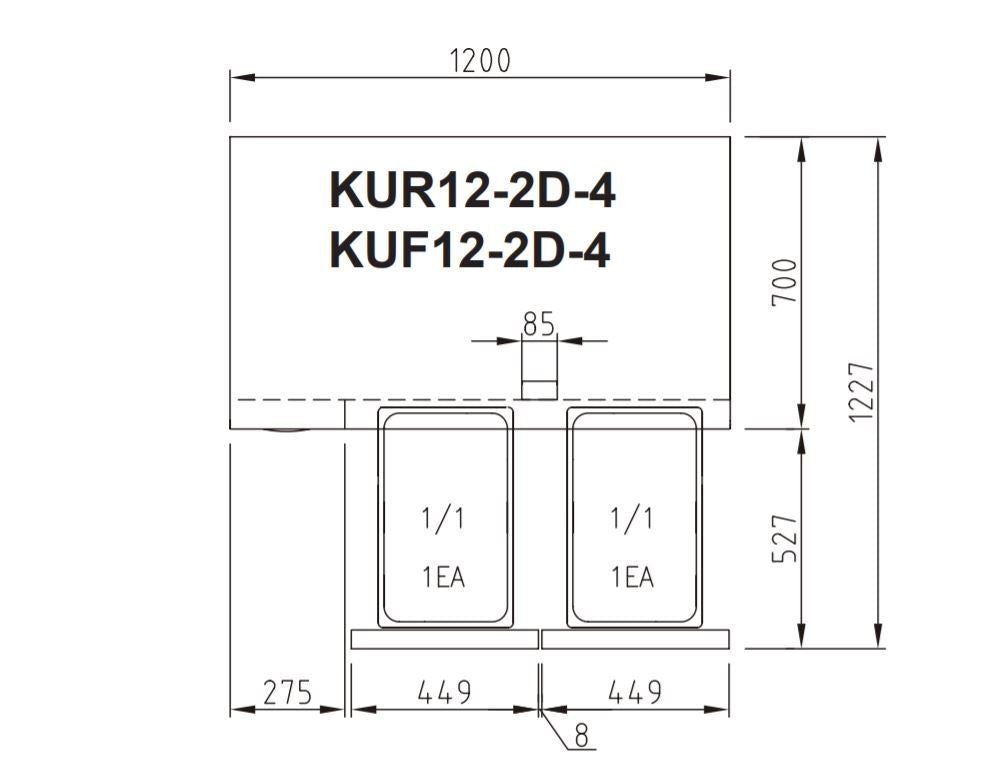 Turbo Air KUF12-2D-4 Undercounter 4 Drawer Freezer