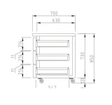 Turbo Air KUF9-3D-3 Drawer Under Counter Side Prep Table Freezer