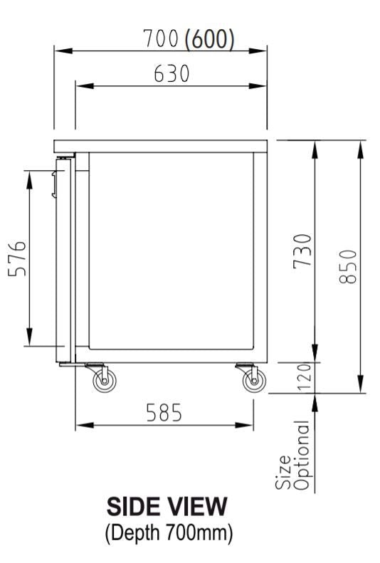 Turbo Air KUR12-2 Two Door Fridge Undercounter