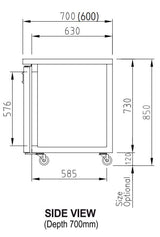 Turbo Air KUR12-2 Two Door Fridge Undercounter