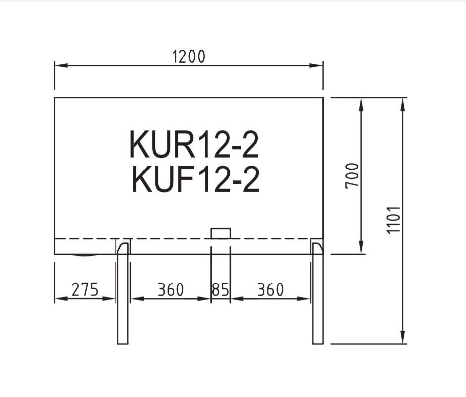 Turbo Air KUR12-2 Two Door Fridge Undercounter
