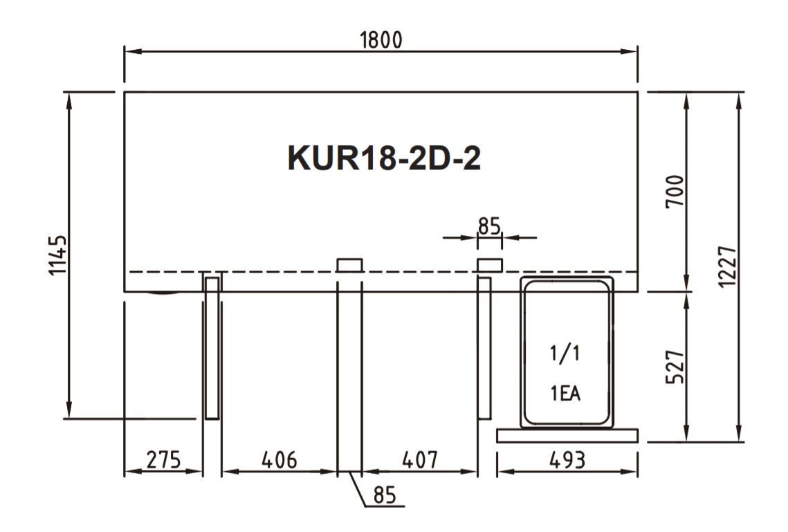 Turbo Air KUR18-2D-2 Undercounter 2 Door 2 Drawer Chiller