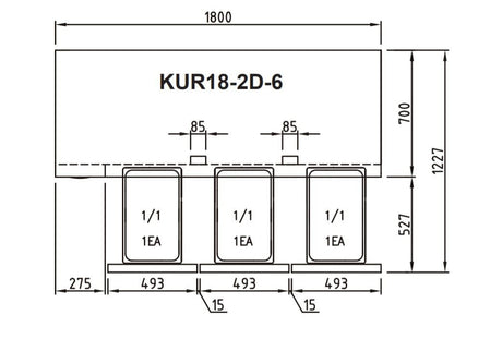 Turbo Air KUR18-2D-6 Undercounter 6 Drawer Chiller / FRIDGE