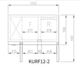 Turbo Air KURF12-2 Under Counter Side Prep Table Fridge and Freezer