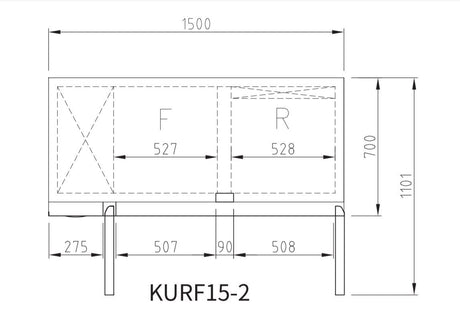 Turbo Air KURF15-2 1 door fridge &1 door freezer Undercounter Dual Temp