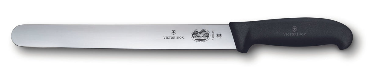 Victorinox Plain Edge Round Tip Slicing Knife, 36 cm Blade Length, Black 5.4203.36