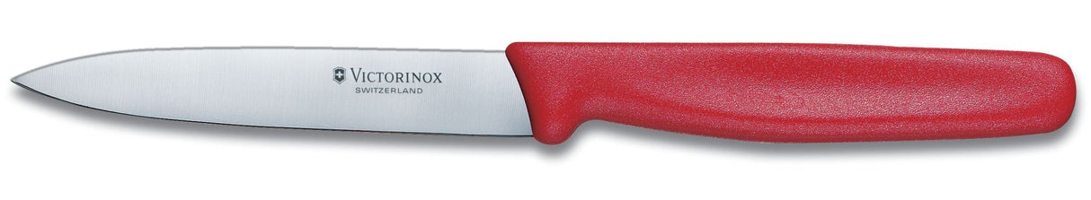 Victorinox Pointed Blade Paring Knife, 10 cm Blade Length, Red 5.0701