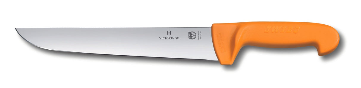 Victorinox Swibo Butcher’s Back Blade Straight Knife, 26 cm Blade Length, Yellow 5.8431.26