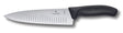 Victorinox Swiss Classic Extra Wide Fluted Blade Carving Knife Gift Box, 20 cm Blade Length, Black 6.8083.20G