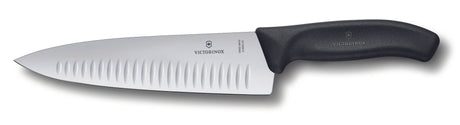 Victorinox Swiss Classic Extra Wide Fluted Blade Carving Knife Gift Box, 20 cm Blade Length, Black 6.8083.20G